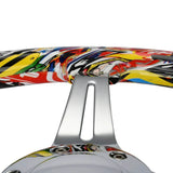 Solid Wood Sticker Bomb Style JDM Steering Wheel