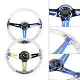 6-Hole 350mm Crystal Bubble Burnt Blue Steering Wheel