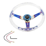 6-Hole 350mm Crystal Bubble Burnt Blue Steering Wheel