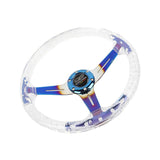 6-Hole 350mm Crystal Bubble Burnt Blue Steering Wheel