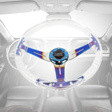 6-Hole 350mm Crystal Bubble Burnt Blue Steering Wheel