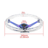 6-Hole 350mm Crystal Bubble Burnt Blue Steering Wheel