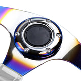 6-Hole 350mm Deep Dish Vip Teal Crystal Bubble Steering Wheel