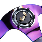 6-Hole 350mm Deep Dish Vip Teal Crystal Bubble Steering Wheel