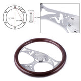 Genuine Wood Grain Steering Wheel 15inch 380mm