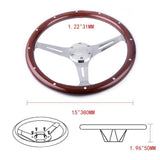 Genuine Wood Steering Wheel Classic 15inch 380mm