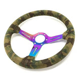 Universal Suede Leather Camo Steering Wheel