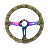 Universal Suede Leather Camo Steering Wheel