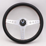 Silver ND 14inch Real Leather Steering Wheel