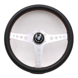 Silver ND 14inch Real Leather Steering Wheel