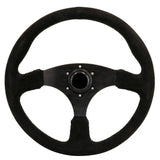 Universal 14inch Auto Racing Black Suede Leather Steering Wheel