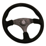 Universal 14inch Auto Racing Black Suede Leather Steering Wheel