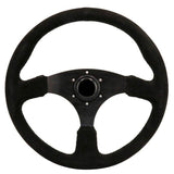 Universal 14inch Auto Racing Black Suede Leather Steering Wheel