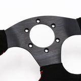 13" Red Suede Racing Steering Wheel Flat