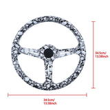 350MM Skull Look Deep Dish 6 Holes Steering Wheel