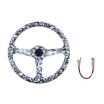 350MM Skull Look Deep Dish 6 Holes Steering Wheel