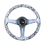 350MM Skull Look Deep Dish 6 Holes Steering Wheel