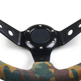 350mm 14inch Steering Wheel Camo Suede