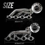 Exhaust Headers Manifold S/S For Chevy GMC 1500 GMC Sierra Yukon 4.8L 5.3L V8