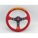 Vertex 10 Stars Red Leather Steering Wheel 13inch