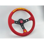 Vertex 10 Stars Red Leather Steering Wheel 13inch