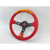 Vertex 10 Stars Red Leather Steering Wheel 13inch