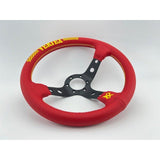 Vertex 10 Stars Red Leather Steering Wheel 13inch