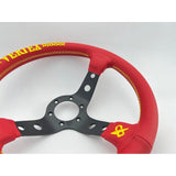 Vertex 10 Stars Red Leather Steering Wheel 13inch