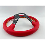 Vertex 10 Stars Red Leather Steering Wheel 13inch