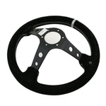 14" Aftermarket Black Suede Steering Wheel