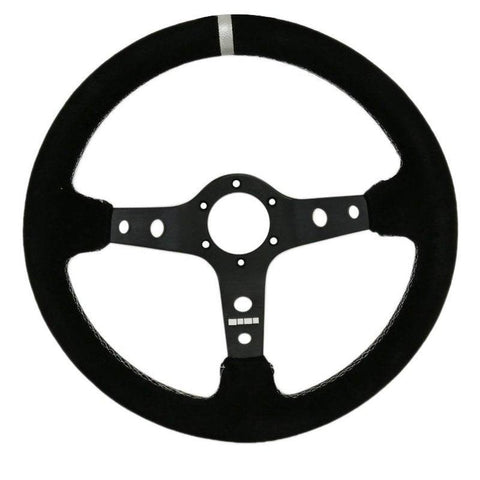 14" Aftermarket Black Suede Steering Wheel